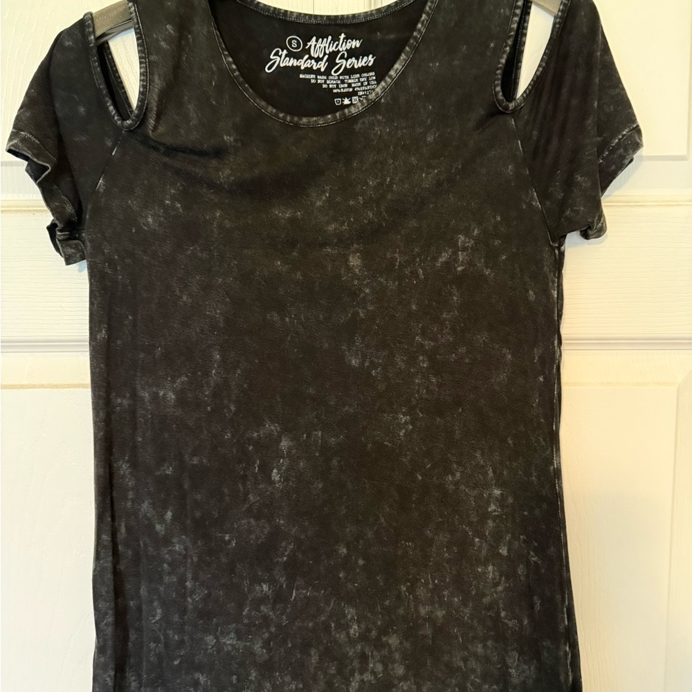 Wildfox Black Cutout Shoulder Top